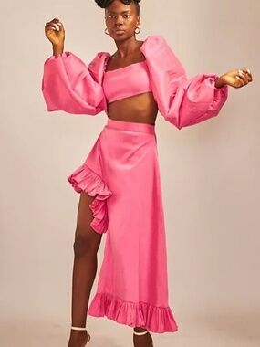 Kadiju Fuscia Pink 2-Piece Skirt Set (NWT)
